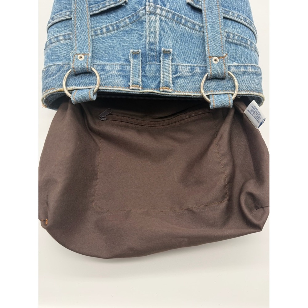 Hand & Heart Walnut CA Hand Made Crochet Floral Denim Shoulder Bag - Picture 8 of 11